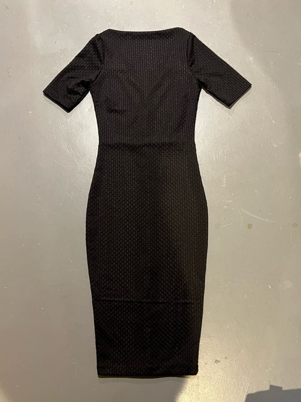 Zara Black Textured midi dress